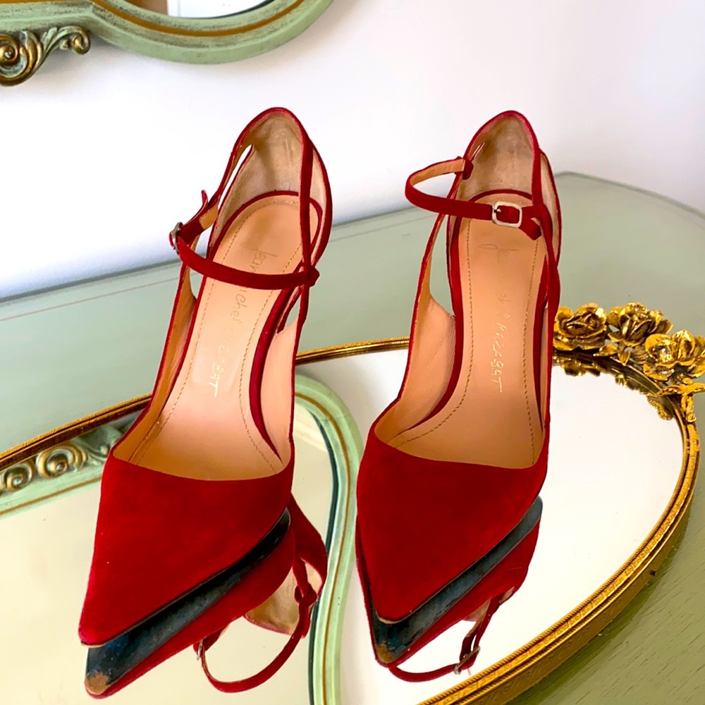 Jean-Michel Cazabat red suede heel size 37.  Made in Italy